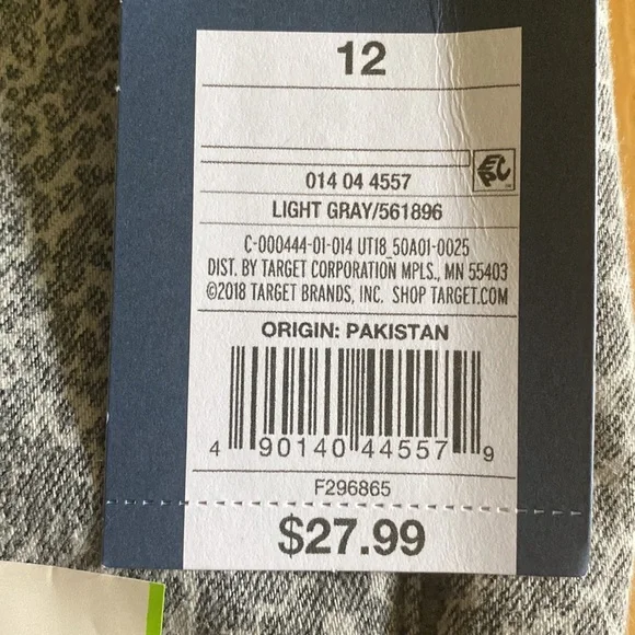 Universal Threads High Rise Skinny Jeans Gray Animal Print sz 12 - Picture 8 of 11